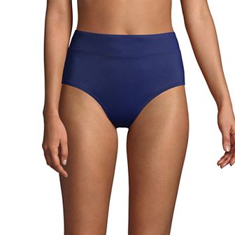 Women's Lands' End Retro Tummy Slimmer High-Waist Bikini Bottoms