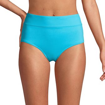 Women's Lands' End Retro Tummy Slimmer High-Waist Bikini Bottoms