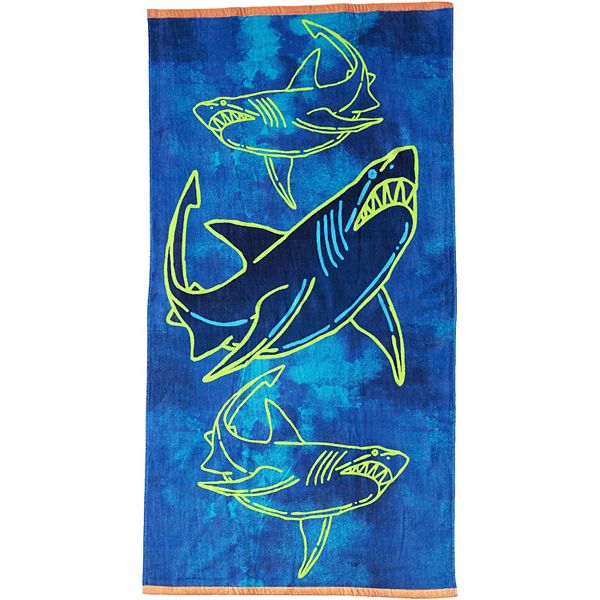 Lands' End Kids Printed Velour Oversized XL Beach Towel