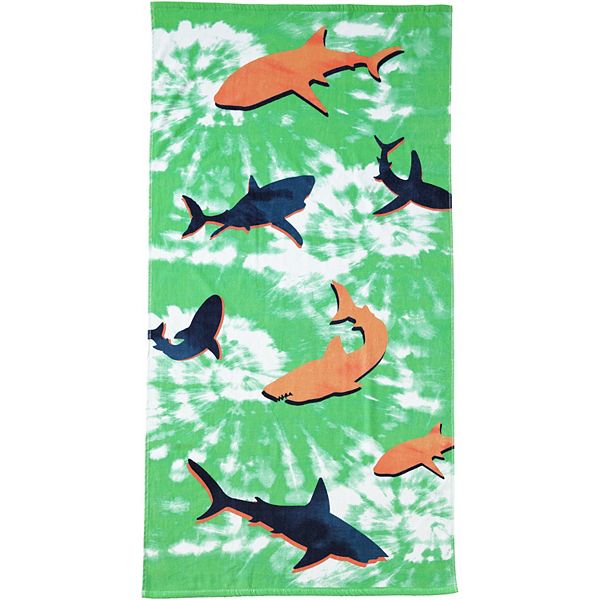 Lands' End Kids Printed Velour Oversized XL Beach Towel
