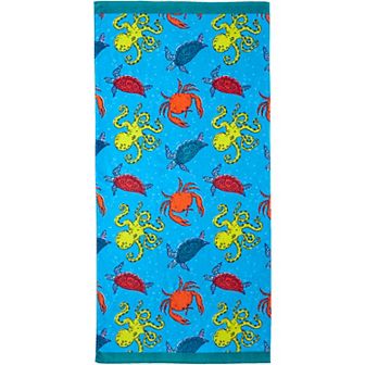 Lands' End Kids Printed Velour Oversized XL Beach Towel