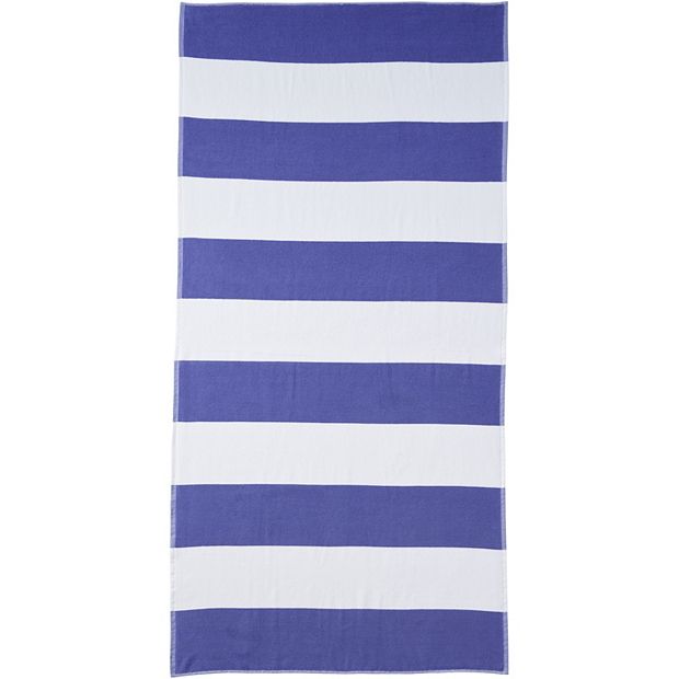 Lands end rugby stripe beach towel hotsell