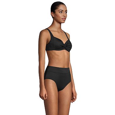 Women's Lands' End Twist-Front Underwire D-Cup Bikini Top