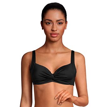 Women's Lands' End Twist-Front Underwire DD-Cup Bikini Top