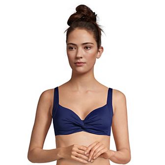 Women's Lands' End Twist-Front Underwire DD-Cup Bikini Top
