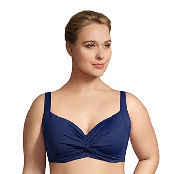 Plus Size Lands' End Women's Twist-Front Underwire DDD-Cup Bikini Top