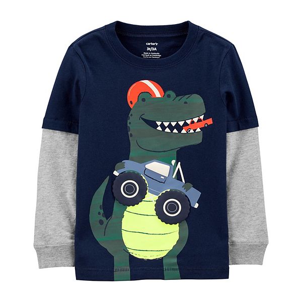 Toddler Boy Carter's Dinosaur Layered-Look Tee