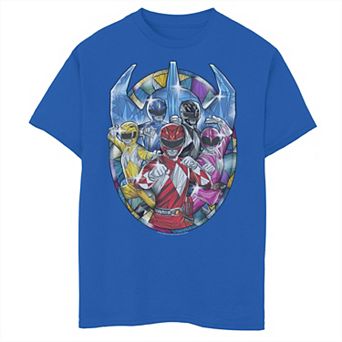 Boys 8-20 Power Rangers Stained Glass Portrait Graphic Tee