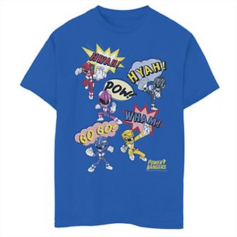 Boys 6-20 Power Rangers Comic Style Group Shot Graphic Tee