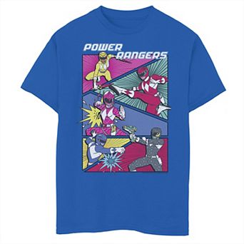 Boys 8-20 Power Rangers Comic Action Panels Graphic Tee