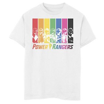 Boys 8-20 Power Rangers Group Shot Rainbow Panels Graphic Tee