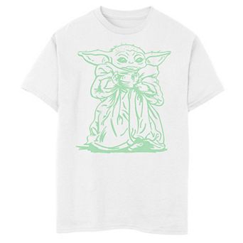 Boys 6-20 Star Wars The Mandalorian The Child aka Baby Yoda Line Art Portrait Graphic Tee