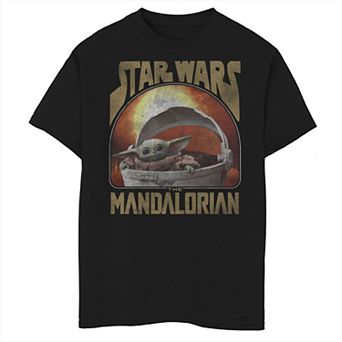 Boys 6-20 Star Wars The Mandalorian The Child aka Baby Yoda Sun Portrait Logo Graphic Tee