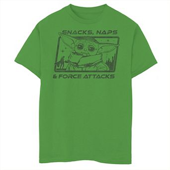Boys 8-20 Star Wars The Mandalorian The Child aka Baby Yoda Snacks Naps Force Attack Graphic Tee