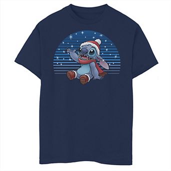 Disney's Lilo & Stitch Boys 8-20 Christmas Stitch Snowfall Portrait Graphic Tee