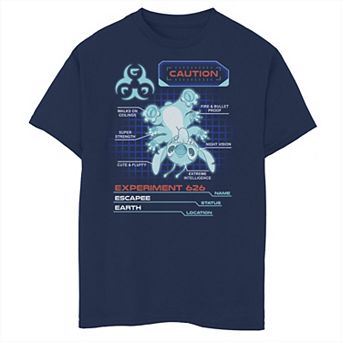 Disney's Lilo & Stitch Boys 8-20 Experiment 626 Neon Blue Print Graphic Tee