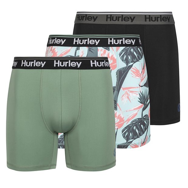 HURLEY Supersoft Mens Boxer Briefs 3 Pack - MULTI