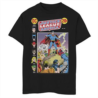 Boys 8-20 Justice League Vintage Comic Cover Graphic Tee