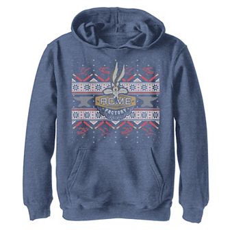 Boys 8-20 Looney Tunes Wiley Acme Knitted Design Graphic Fleece Hoodie