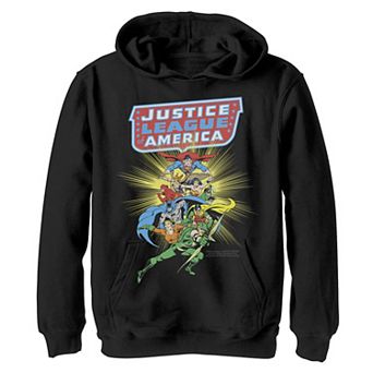 Boys' 8-20 Justice League Shining Group Portrait Graphic Fleece Hoodie