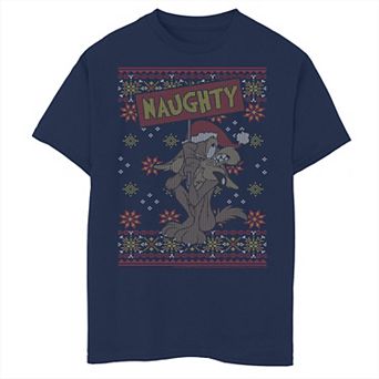 Boys 8-20 Looney Tunes Christmas Sweater Wile E. Coyote Naughty Graphic Tee