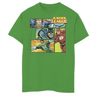 Boys 8-20 Justice League Hero Action Panels Graphic Tee