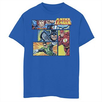 Boys 6-20 Justice League Hero Action Panels Graphic Tee