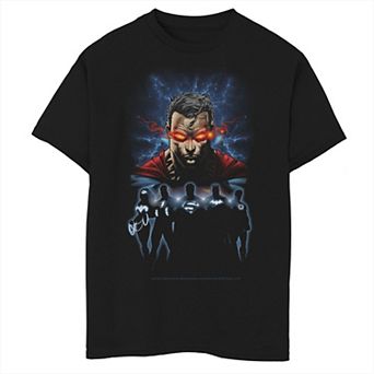 Boys 8-20 Justice League Superman Group Overlay Portrait Graphic Tee