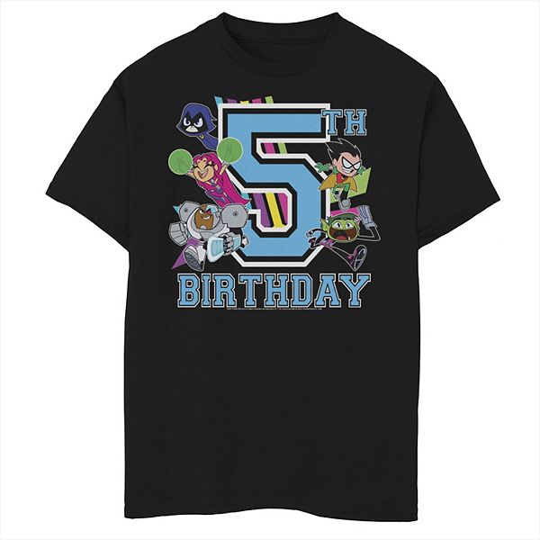 Boys 8-20 DC Comics Graphic Teen Titans Go! 5th Birthday Graphic Tee