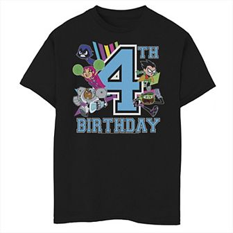 Boys 8-20 DC Comics Graphic Teen Titans Go! 4th Birthday Graphic Tee