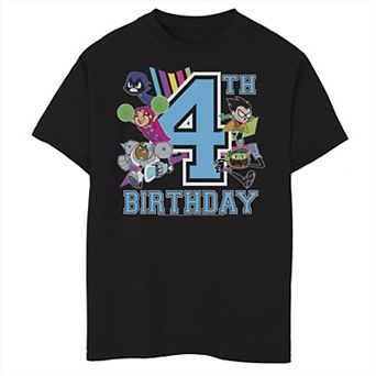 Boys 8-20 DC Comics Graphic Teen Titans Go! 4th Birthday Graphic Tee