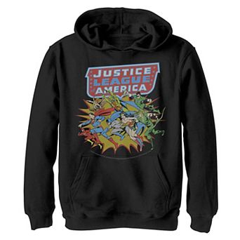 Boys 8-20 Justice League Vintage Faded Action Portrait Graphic Fleece Hoodie