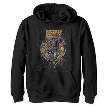 Boys 8-20 DC Comics Justice League Group Shot Distressed Poster Graphic Fleece Hoodie