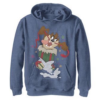 Boys 8-20 Looney Tunes Christmas Taz Ripping Presents Graphic Fleece Hoodie