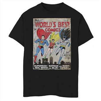 Boys 6-20 Justice League World's Best Comics Cover Graphic Tee