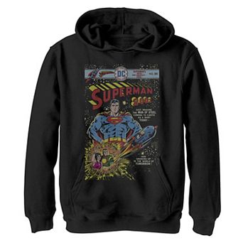 Boys 8-20 Superman 2001 Vintage Comic Cover Graphic Fleece Hoodie