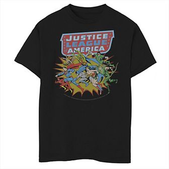 Boys 8-20 Justice League Vintage Faded Action Portrait Graphic Tee