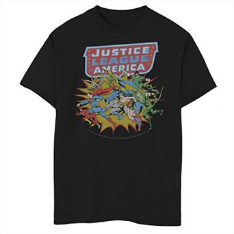 Boys 6-20 Justice League Vintage Faded Action Portrait Graphic Tee