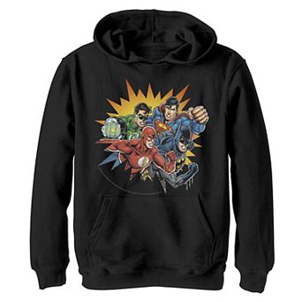 Boys 8-20 Justice League Breakthrough Group Portrait Graphic Fleece Hoodie