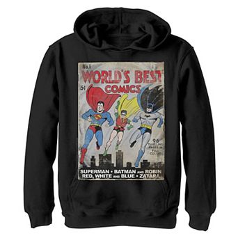 Boys 8-20 Justice League World's Best Comics Cover Graphic Fleece Hoodie