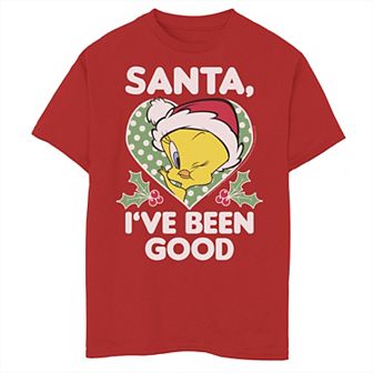 Boys 8-20 Looney Tunes Christmas Tweety Santa I've Been Good Graphic Tee
