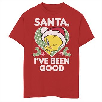 Boys 8-20 Looney Tunes Christmas Tweety Santa I've Been Good Graphic Tee