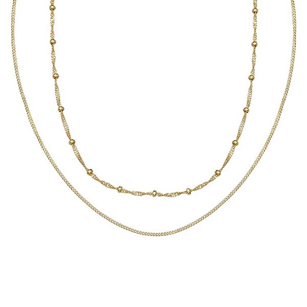 Aurielle Curb & Singapore Chain Necklace Set