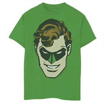 Boys 8-20 Green Lantern Masked Head Shot Portrait Graphic Tee