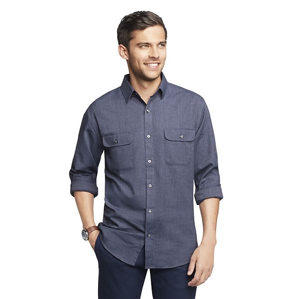 Men's Van Heusen Weekend Never Tuck Twill Button-Down Shirt