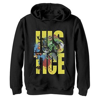Boys 8-20 Justice League Justice Character Fill Letter Stack Graphic Fleece Hoodie
