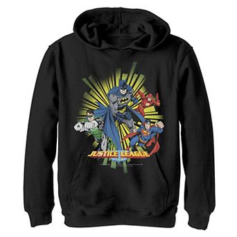Boys 8-20 Justice League Character Burst Portrait Graphic Fleece Hoodie