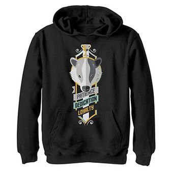 Boys 8-20 Harry Potter Patience, Deication And Loyalty Hufflepuff Badge Graphic Fleece Hoodie