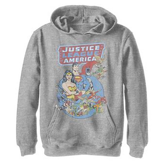 Boys 8-20 Justice League Character Collage Logo Graphic Fleece Hoodie