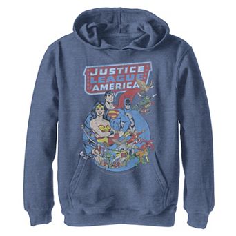 Boys 8-20 Justice League Character Collage Logo Graphic Fleece Hoodie